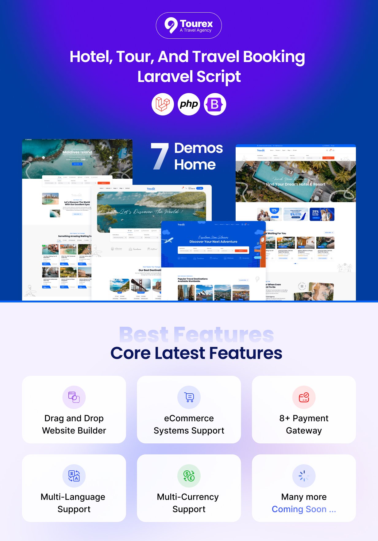 Tourex – Laravel Travel Agency & Hotel Booking Solution